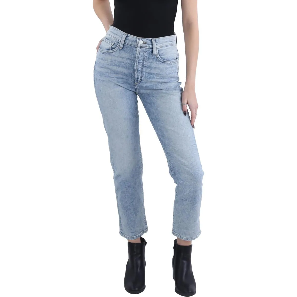 Joe's Womens The Honor Straight Leg Distressed Hem Ankle Jeans