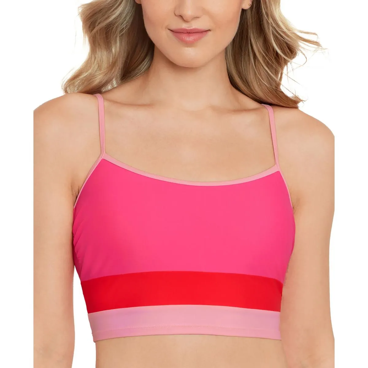 Juniors Womens Colorblock Banded Bikini Swim top