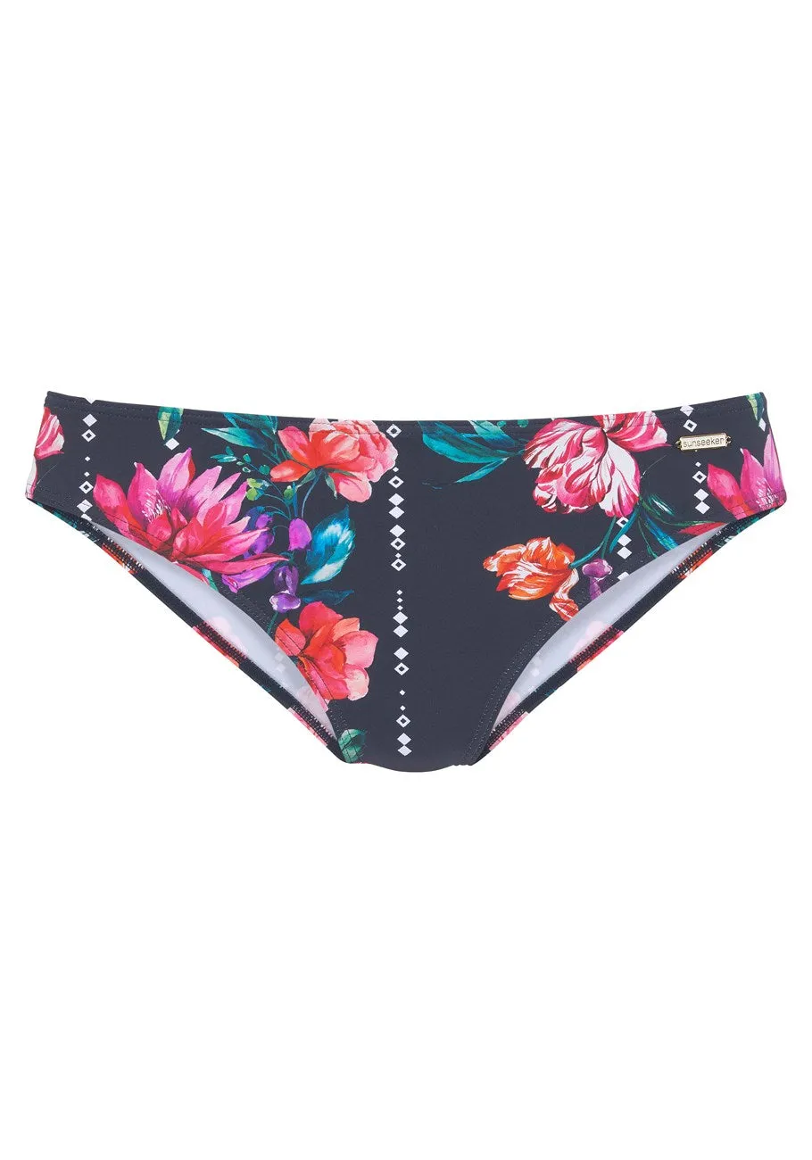 LASCANA Women's Floral Classic Bikini Swim Bottom