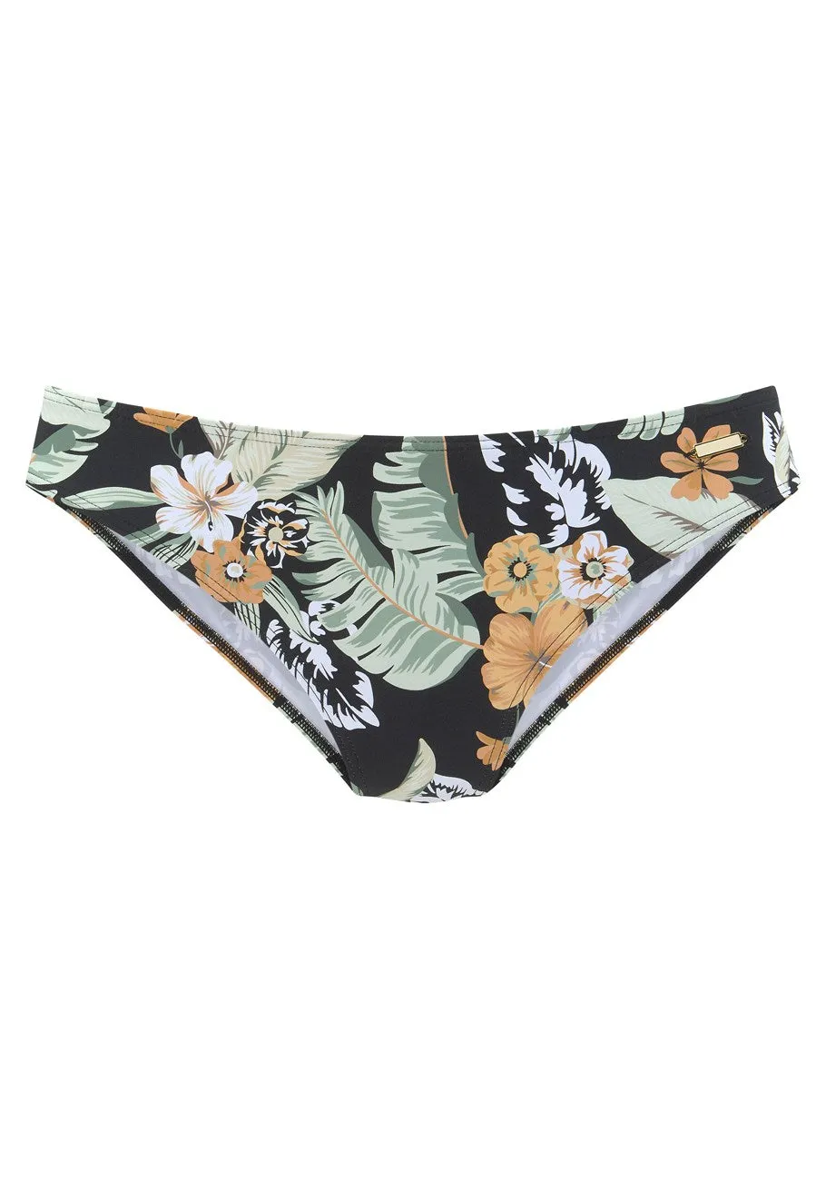 LASCANA Women's Printed Classic Bikini Swim Bottom