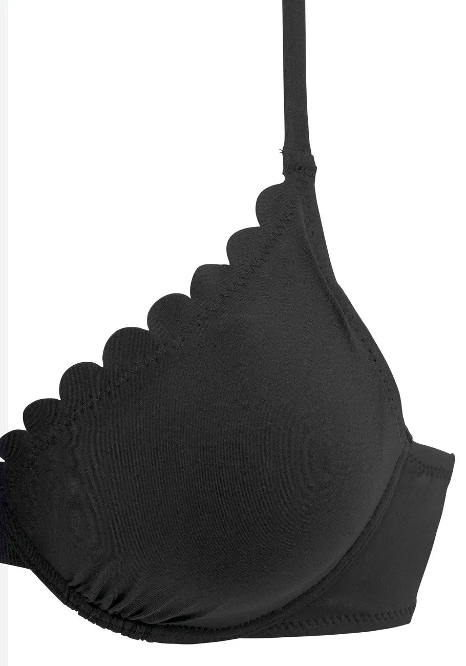 LASCANA Women's Scalloped Underwire Bikini Top