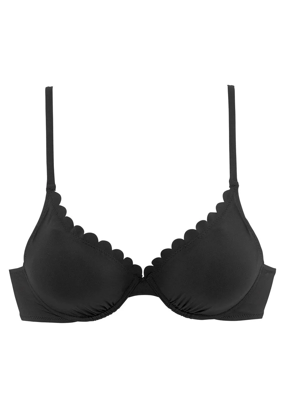 LASCANA Women's Scalloped Underwire Bikini Top