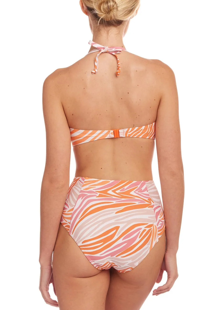 LASCANA Women's Zebra Print High Waisted Bikini Bottom