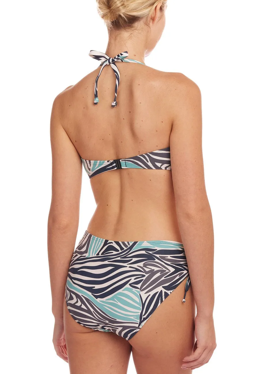 LASCANA Women's Zebra Print Mid Rise Bikini Swim Bottom
