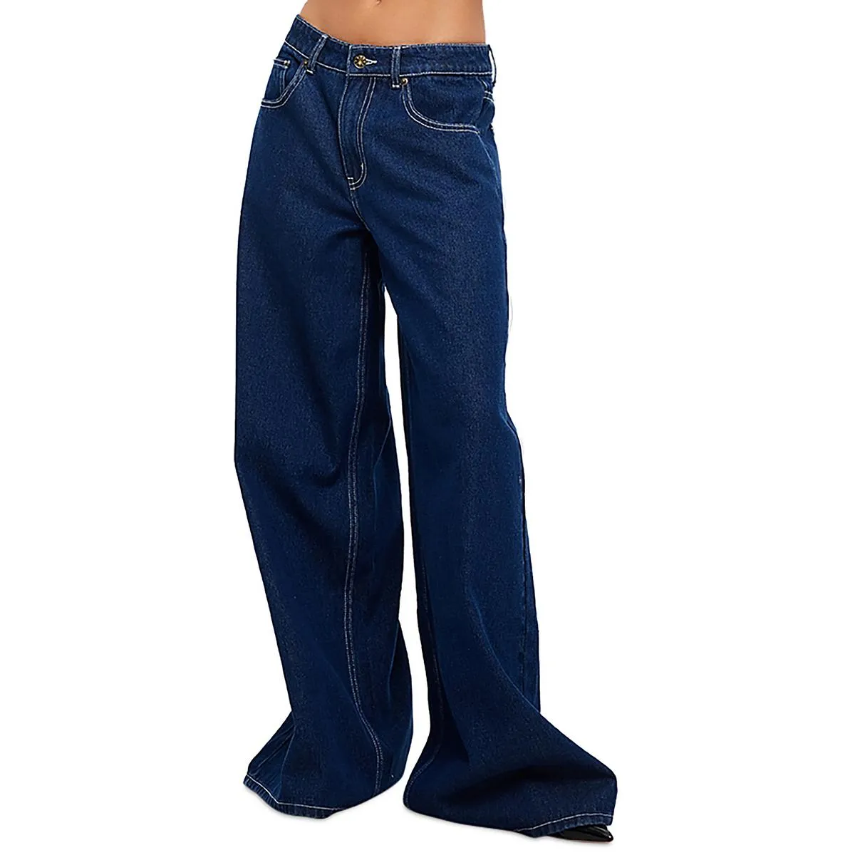 Lioness Womens Idol Low Rise Denim Wide Leg Jeans