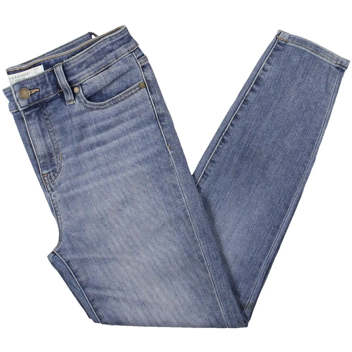 Liverpool Los Angeles Womens Petites High-Rise Denim Ankle Jeans