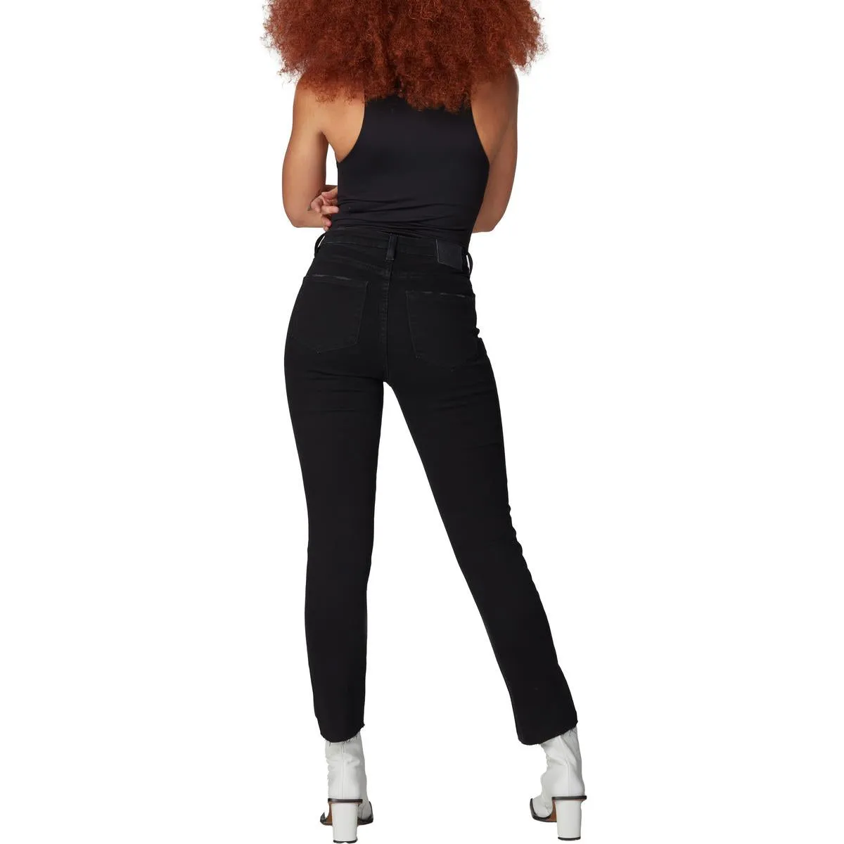 Lola Womens Denver Raw Hem Denim Straight Leg Jeans