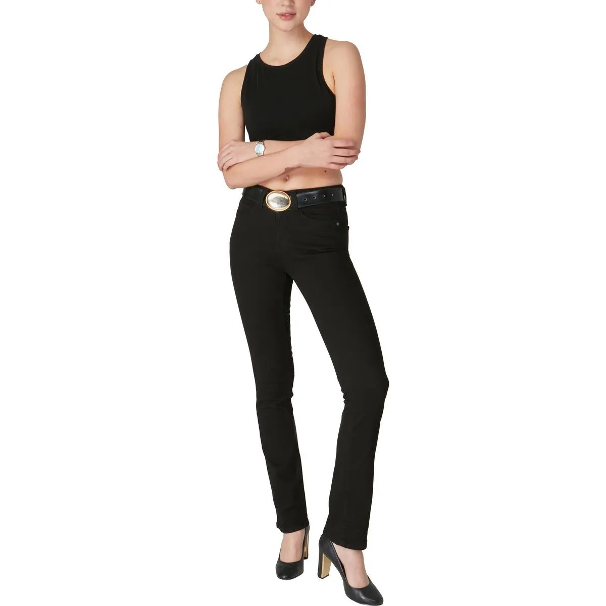 Lola Womens Kate Pocket Denim Straight Leg Jeans