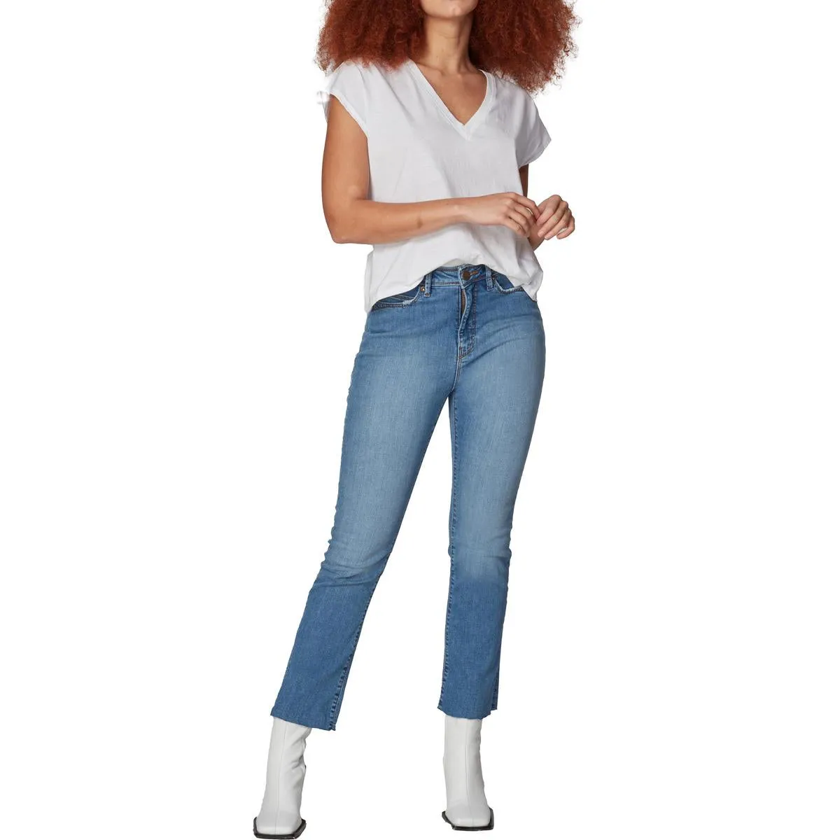 Lola Womens Kate Pocket Denim Straight Leg Jeans