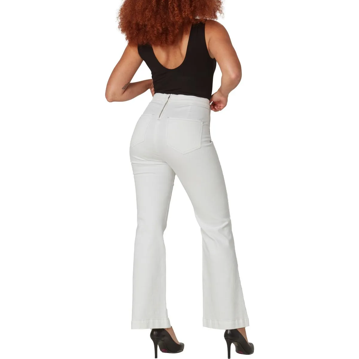Lola Womens Stevie Pocket Denim Flared Jeans