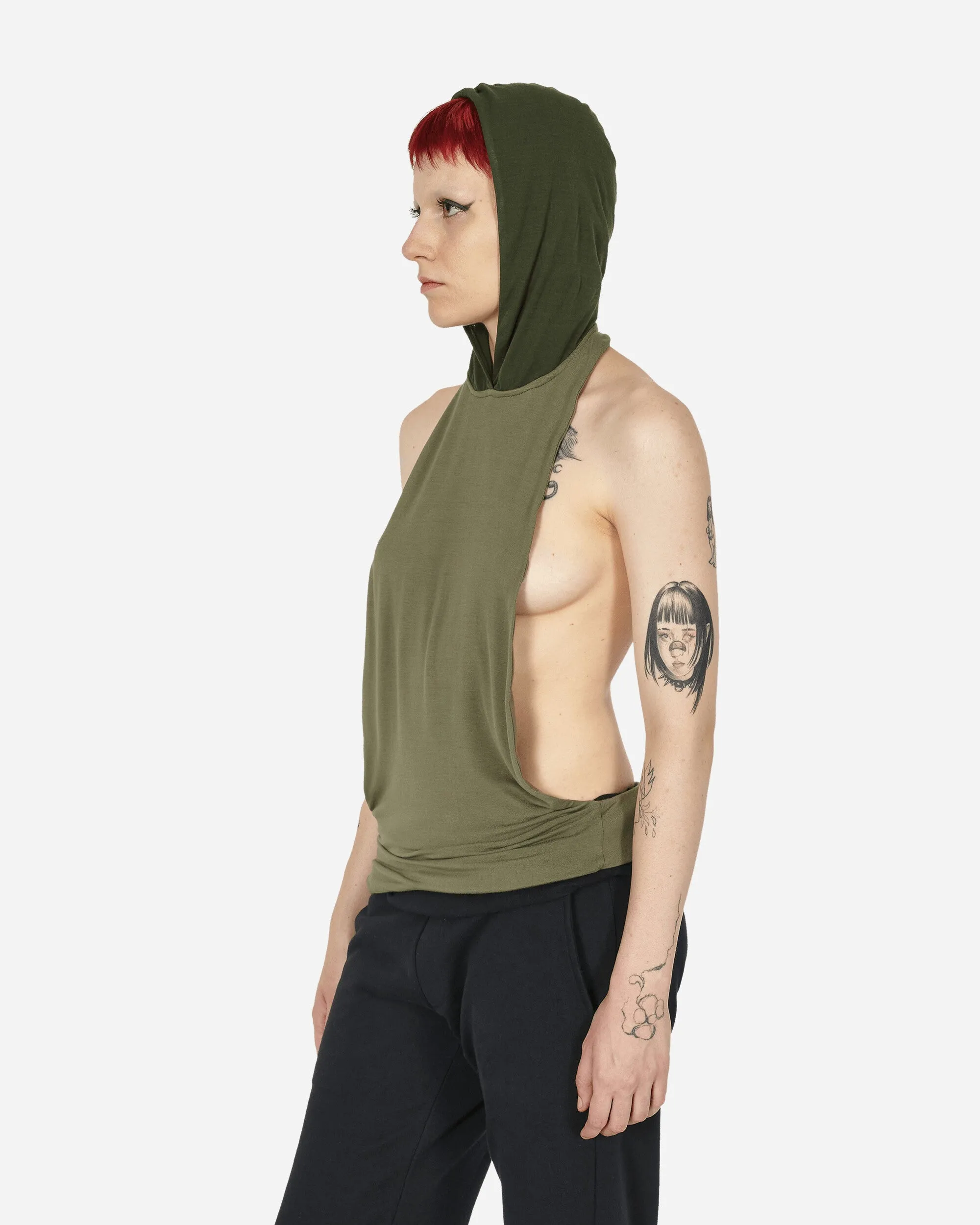 Low Open-Back Tank Top Green