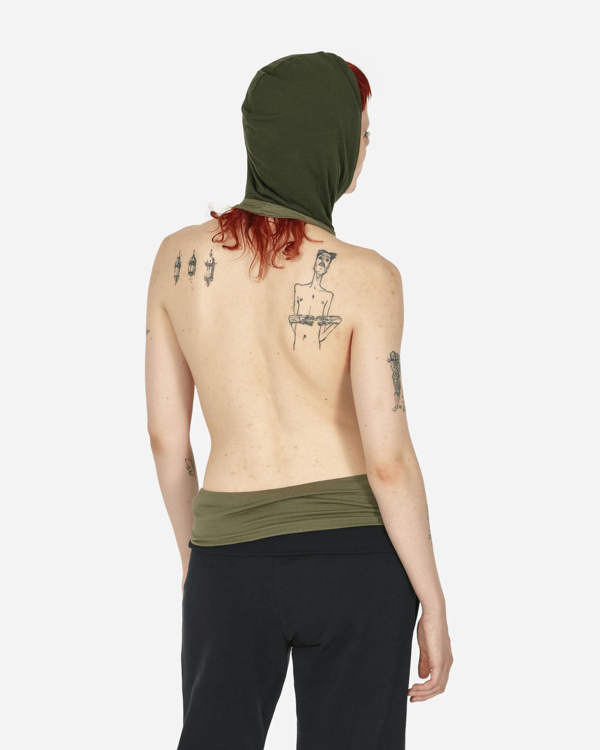 Low Open-Back Tank Top Green