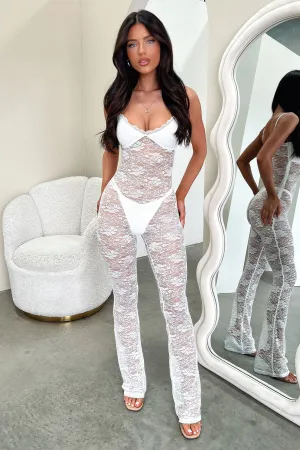 Luisa Lace Jumpsuit - White