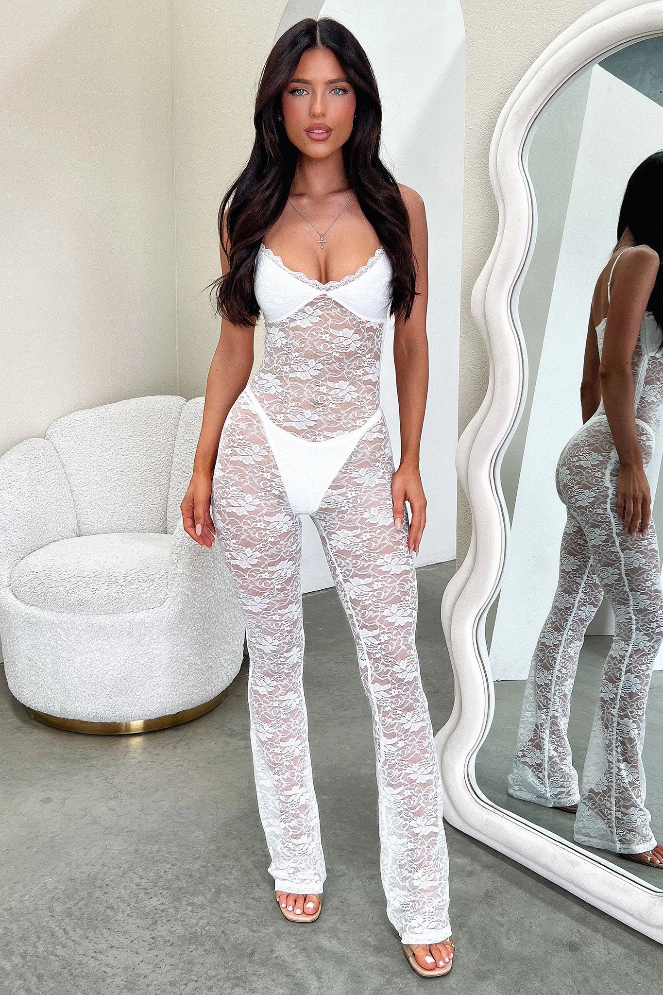 Luisa Lace Jumpsuit - White