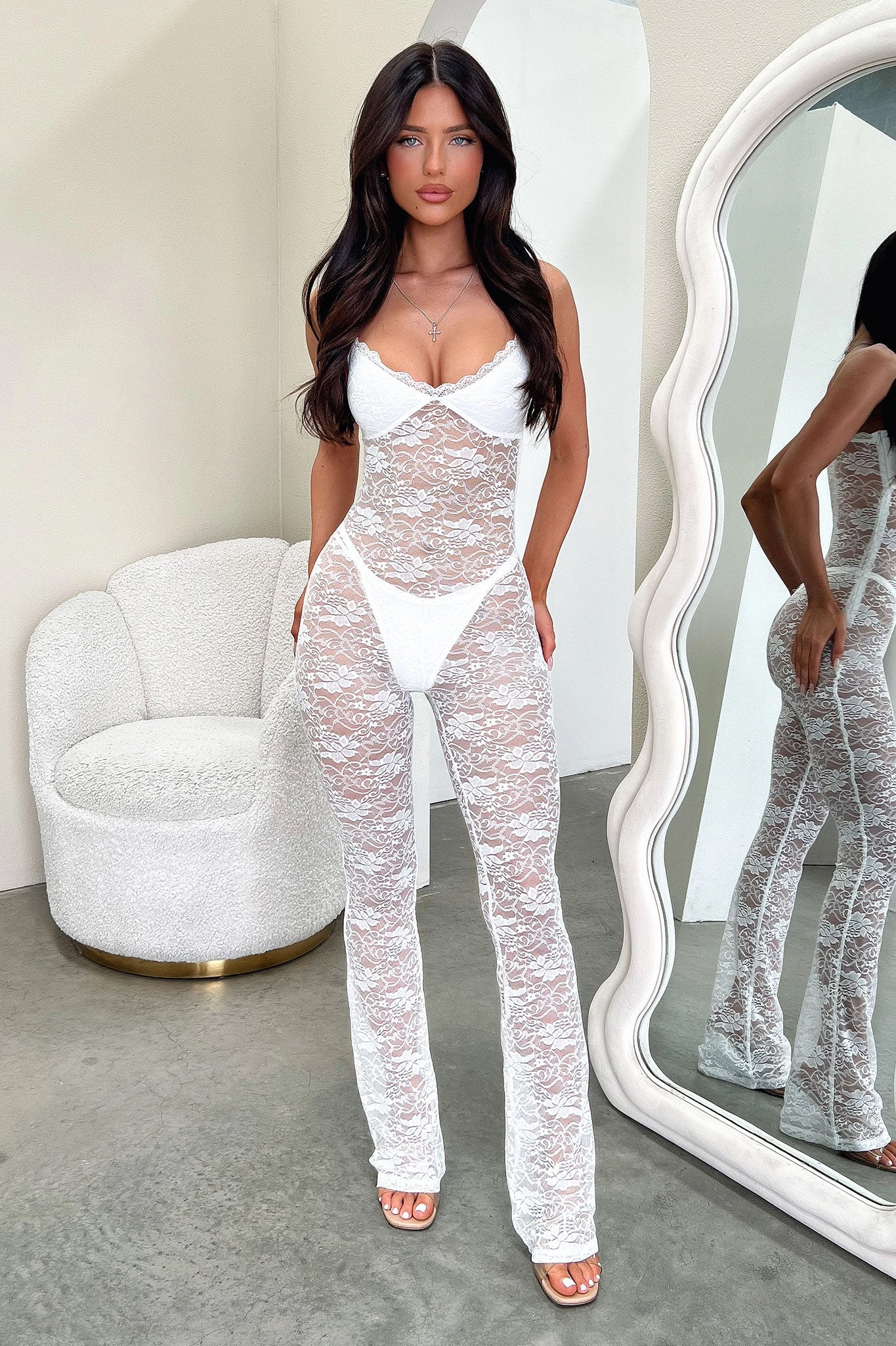Luisa Lace Jumpsuit - White