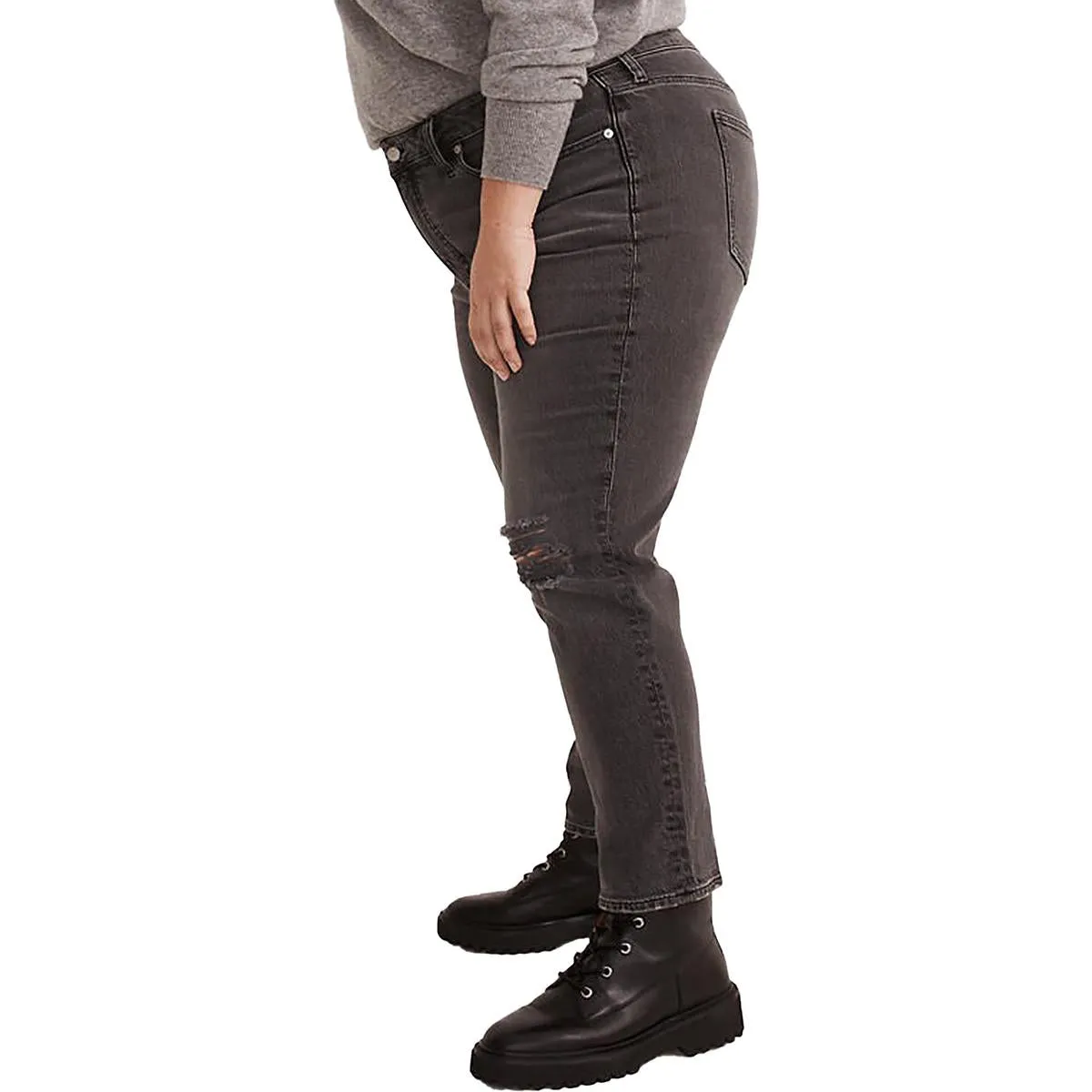Madewell Womens Plus The Perfect Vintage High-Rise Destroyed Skinny Jeans