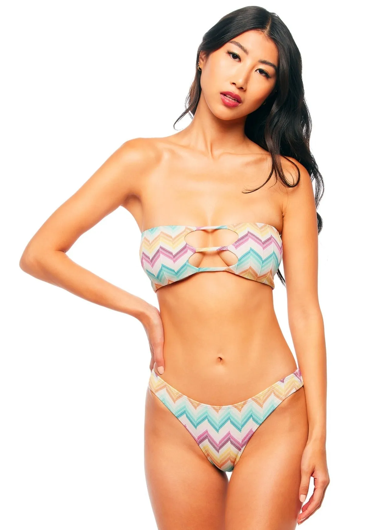Malibu High Leg Cheeky Bikini Bottom - Kaleidoscope