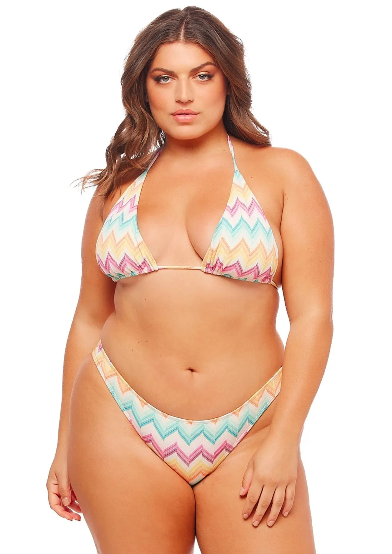 Malibu High Leg Cheeky Bikini Bottom - Kaleidoscope