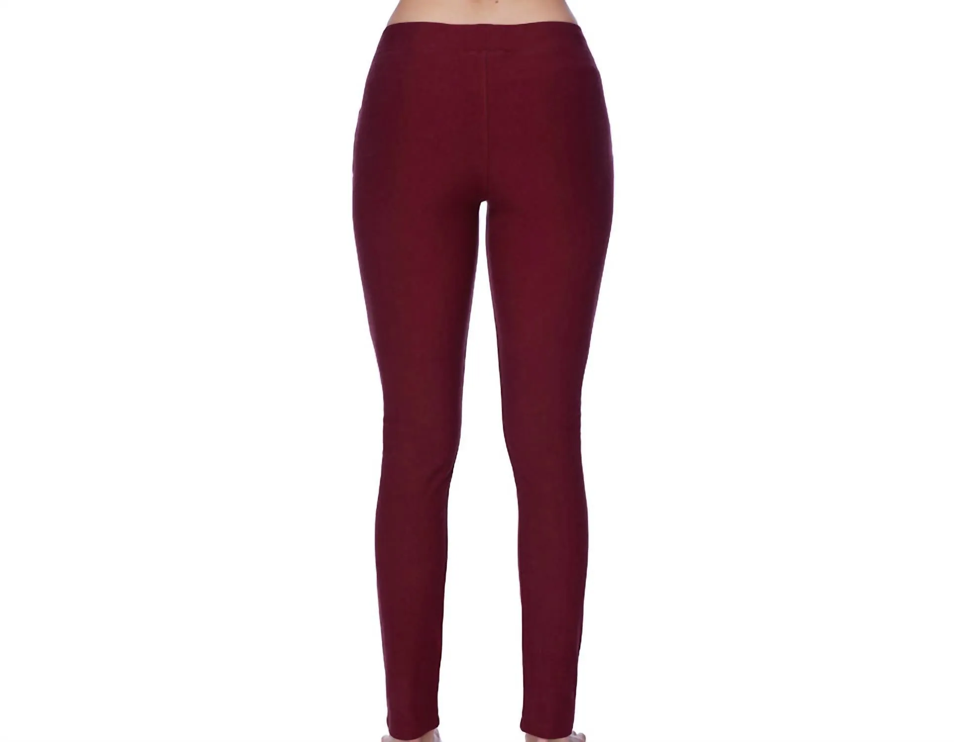 Mid Rise Leggings In Wine