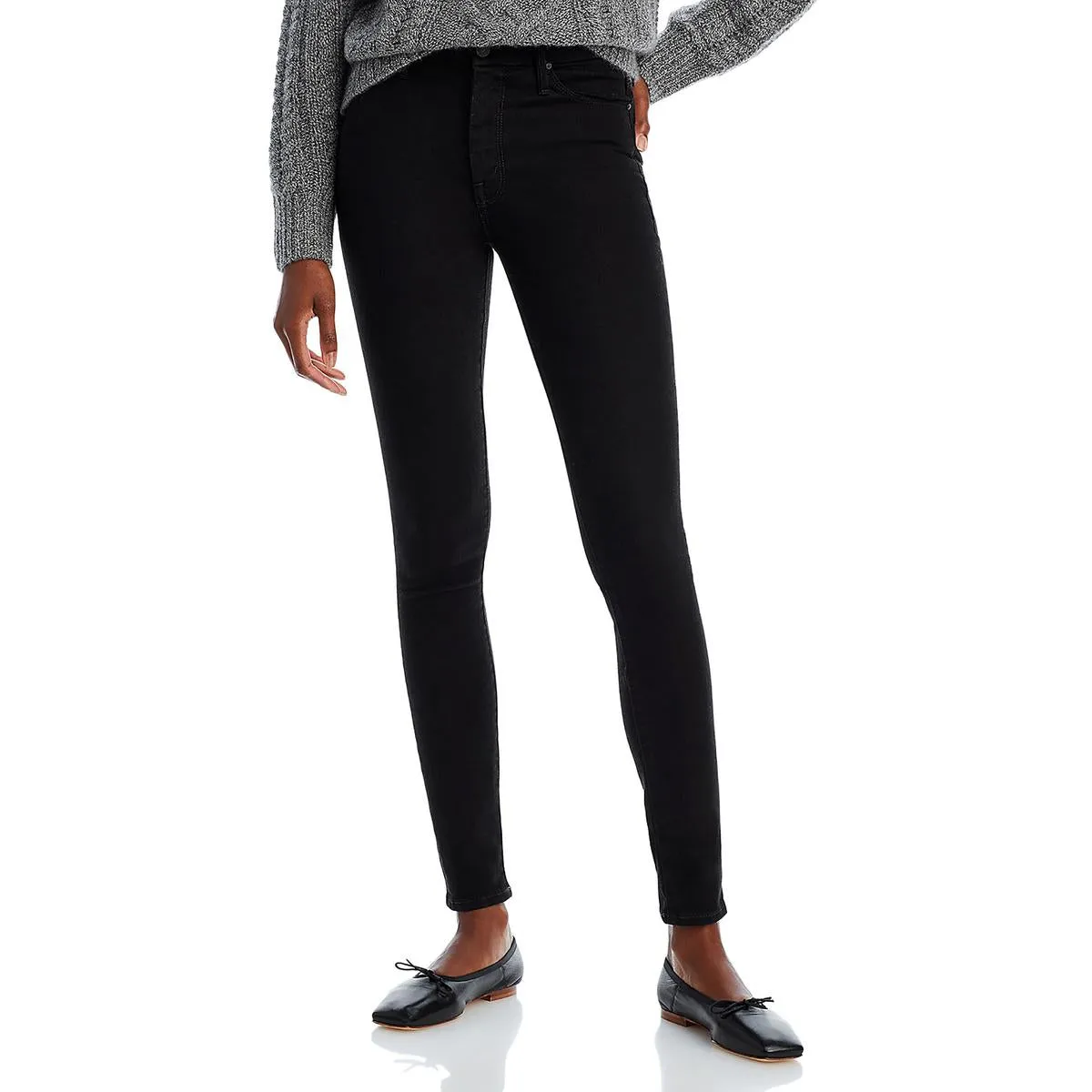 Mother Womens Looker Kimper Denim High Waisted Skinny Jeans