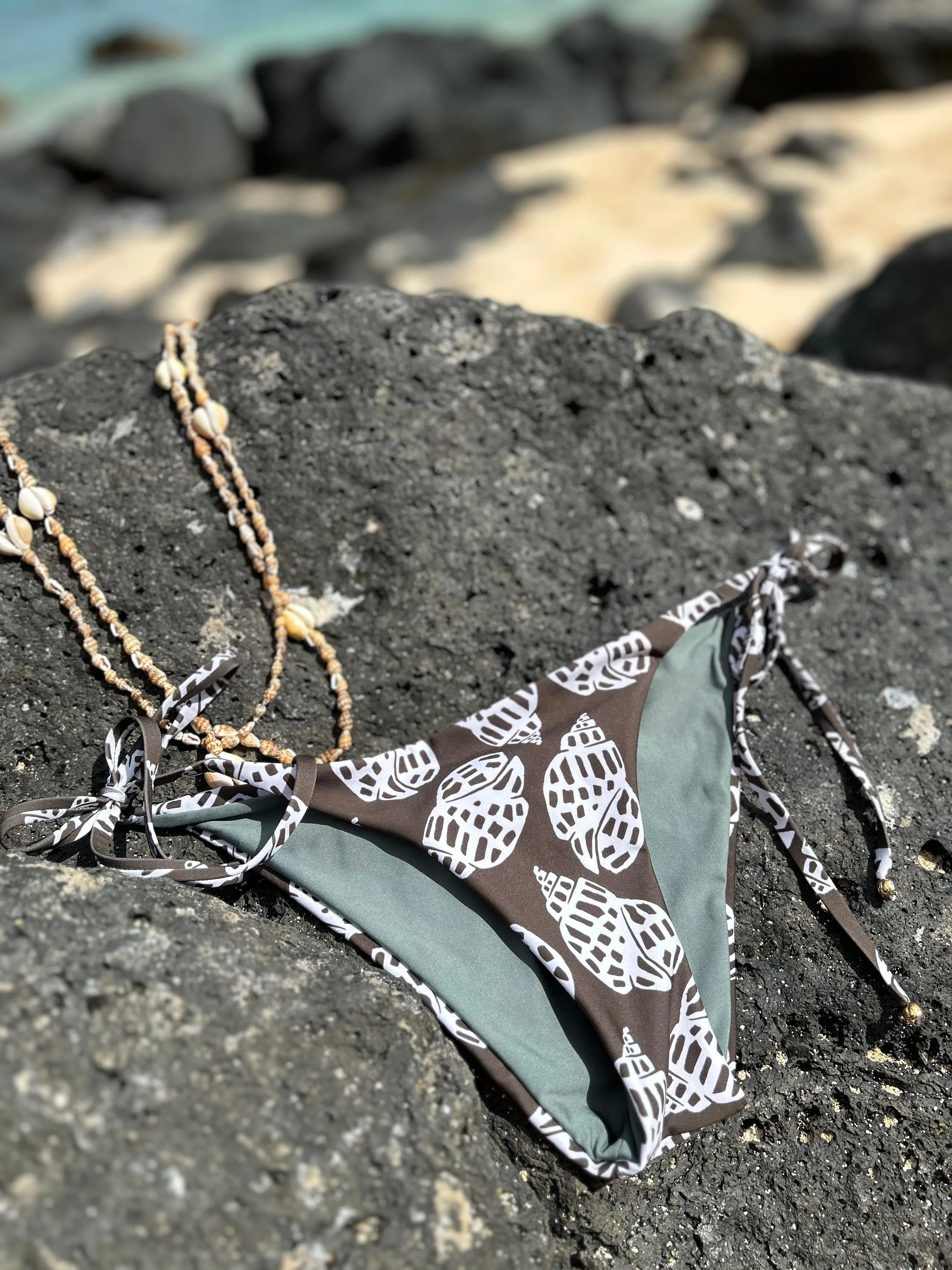 Naos tie side bikini bottom-Shells