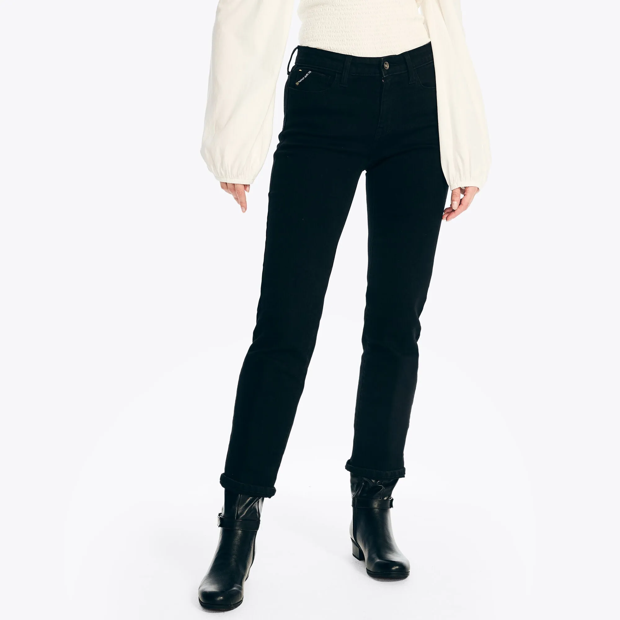 Nautica Womens Sustainably Crafted Mid-Rise Straight Denim