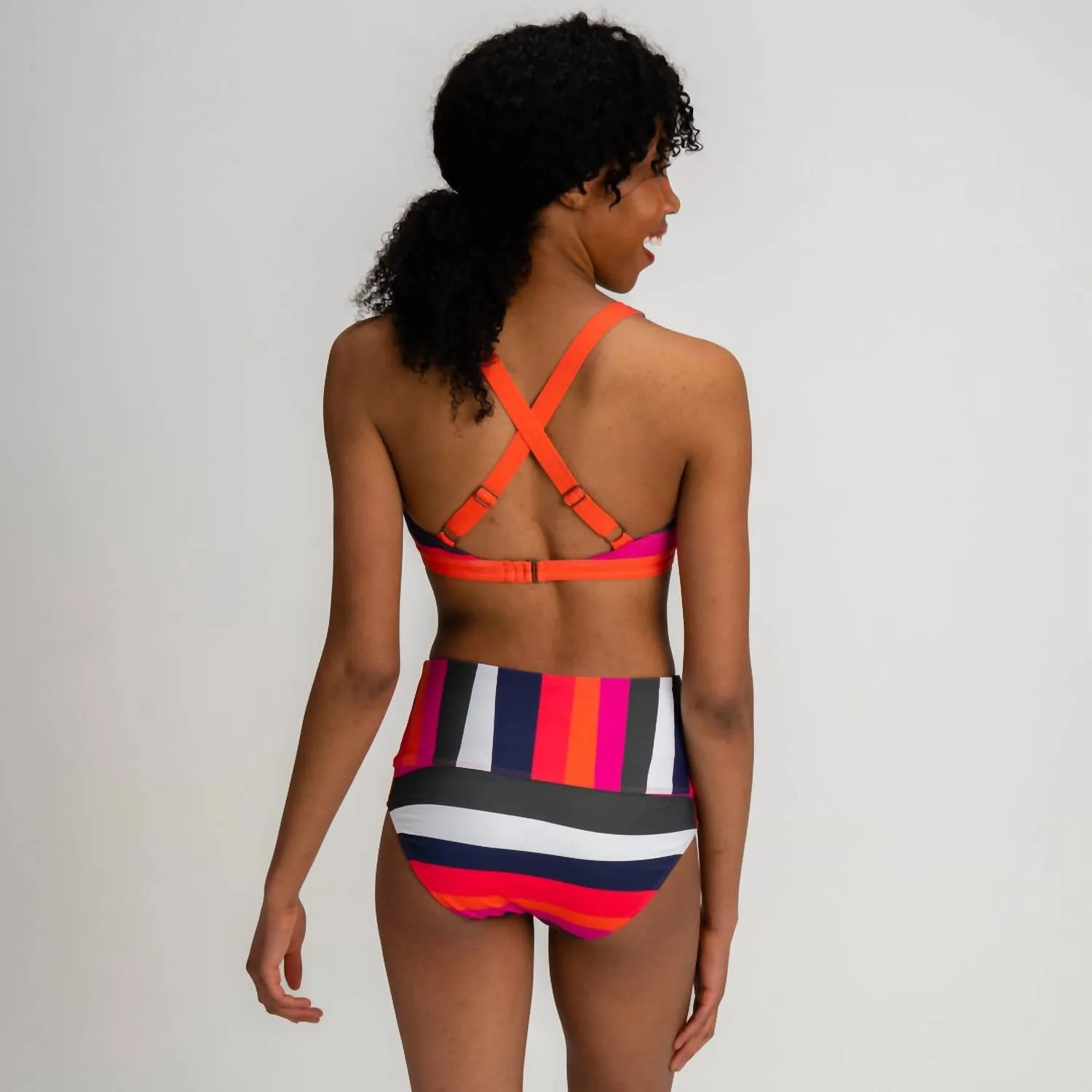 Nokoni Reversible Bikini Bottom In Prism Stripe