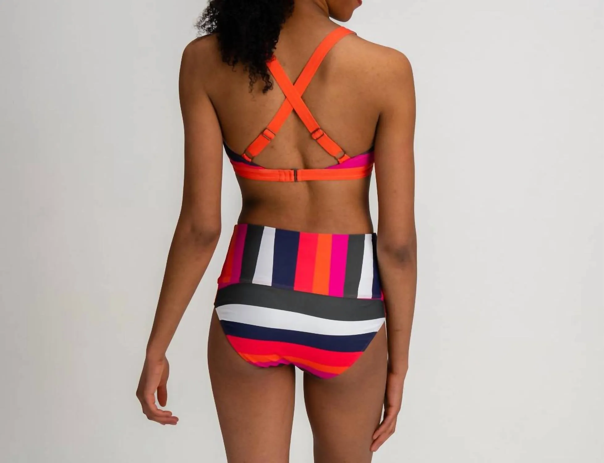 Nokoni Reversible Bikini Bottom In Prism Stripe