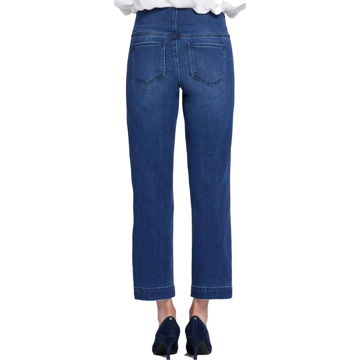 NYDJ Womens Bailey Relaxed Denim Light Wash Ankle Jeans