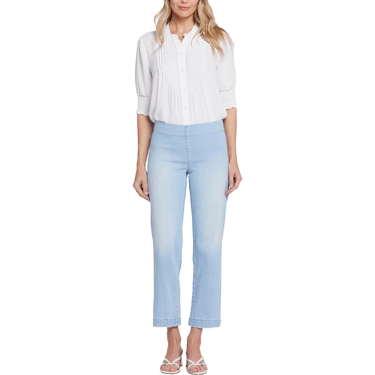 NYDJ Womens Bailey Relaxed Denim Light Wash Ankle Jeans