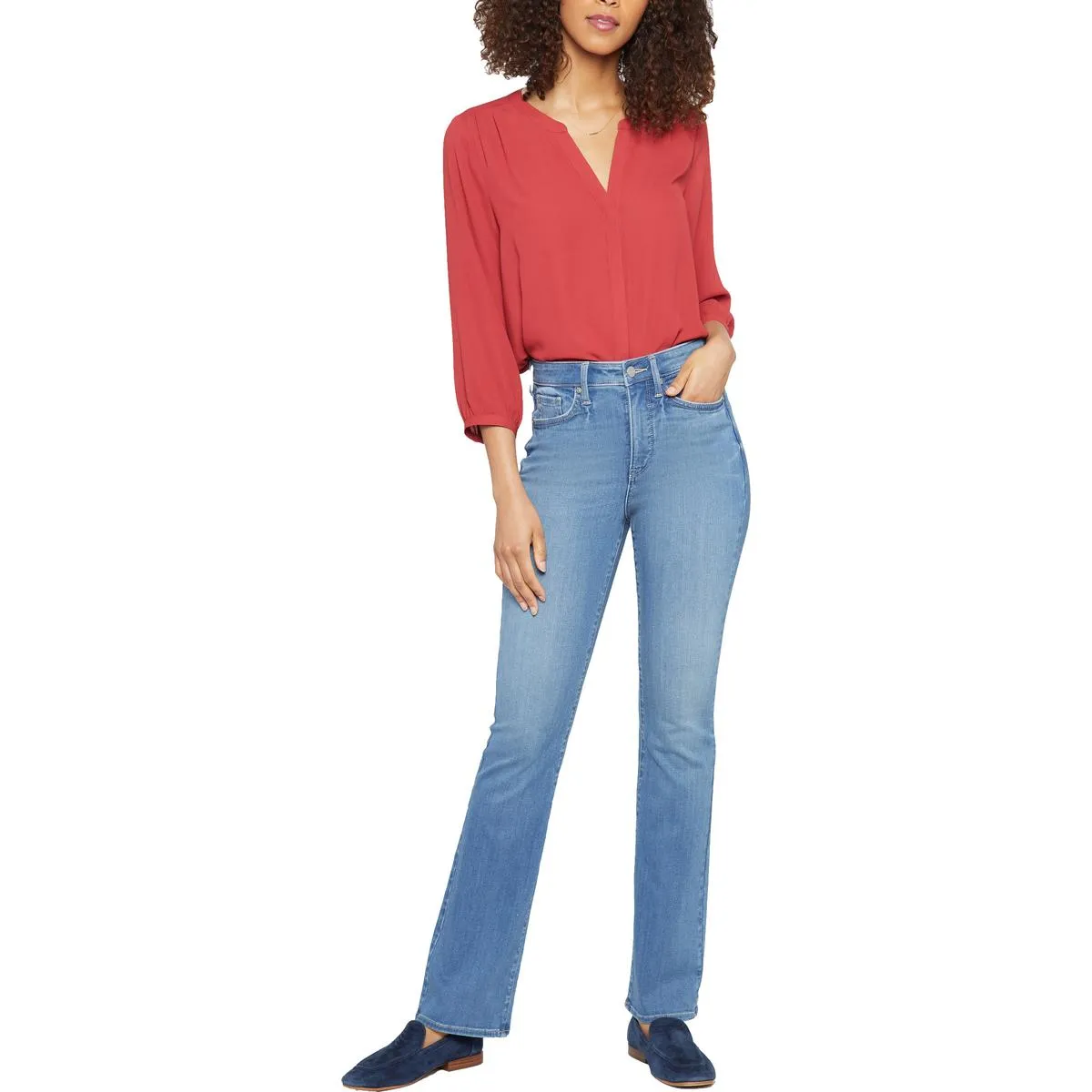 NYDJ Womens Billie  High Rise Slim Fit Bootcut Jeans