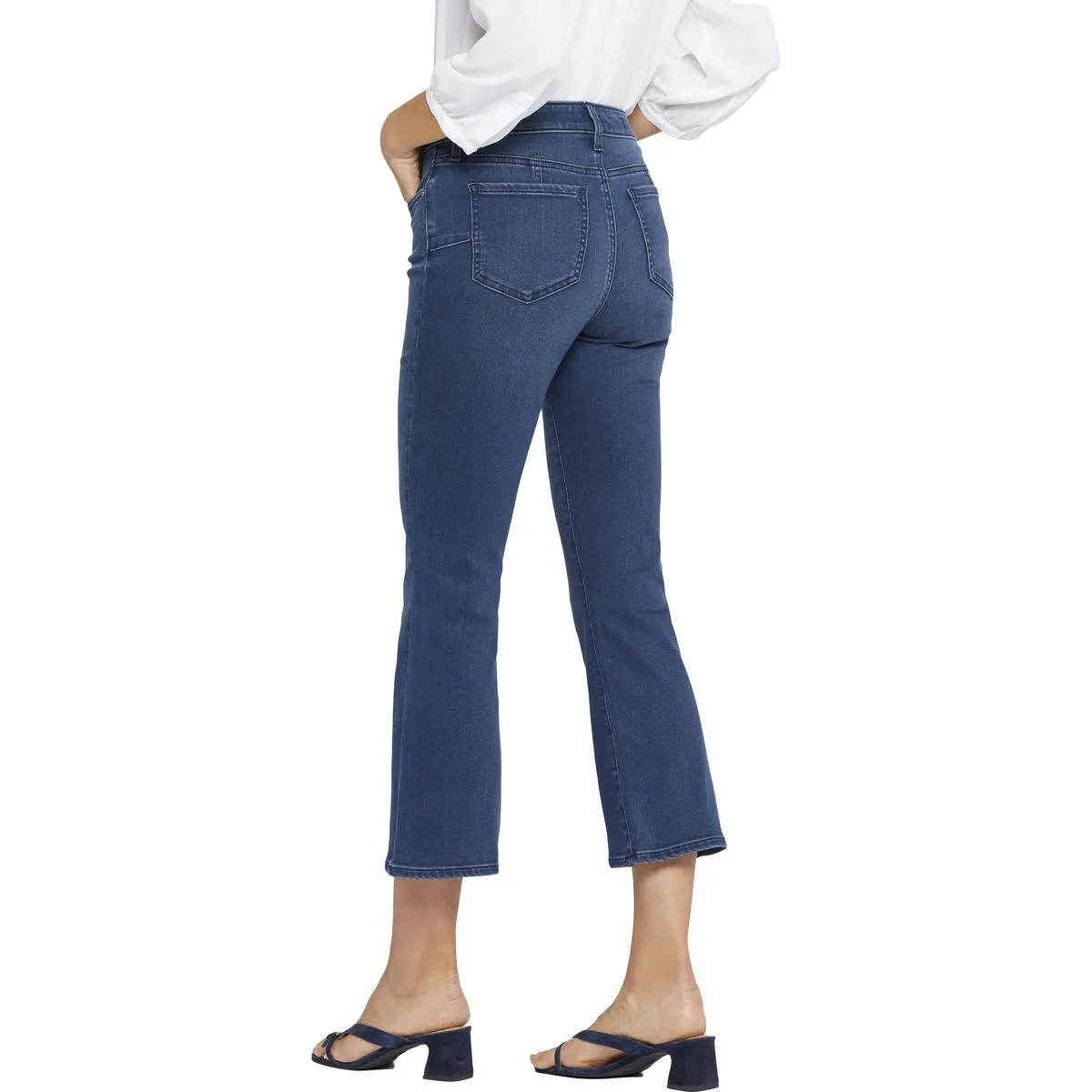 NYDJ Womens Fiona Uplift Compression Fit Denim Flared Jeans