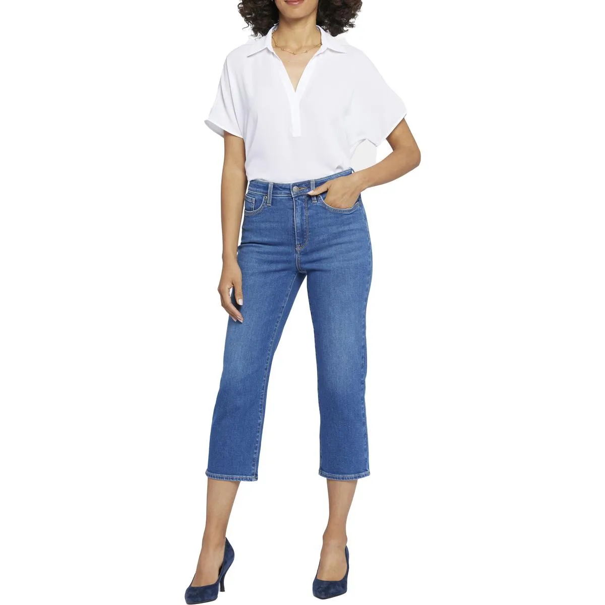 NYDJ Womens Joni Crop Denim Capri Jeans