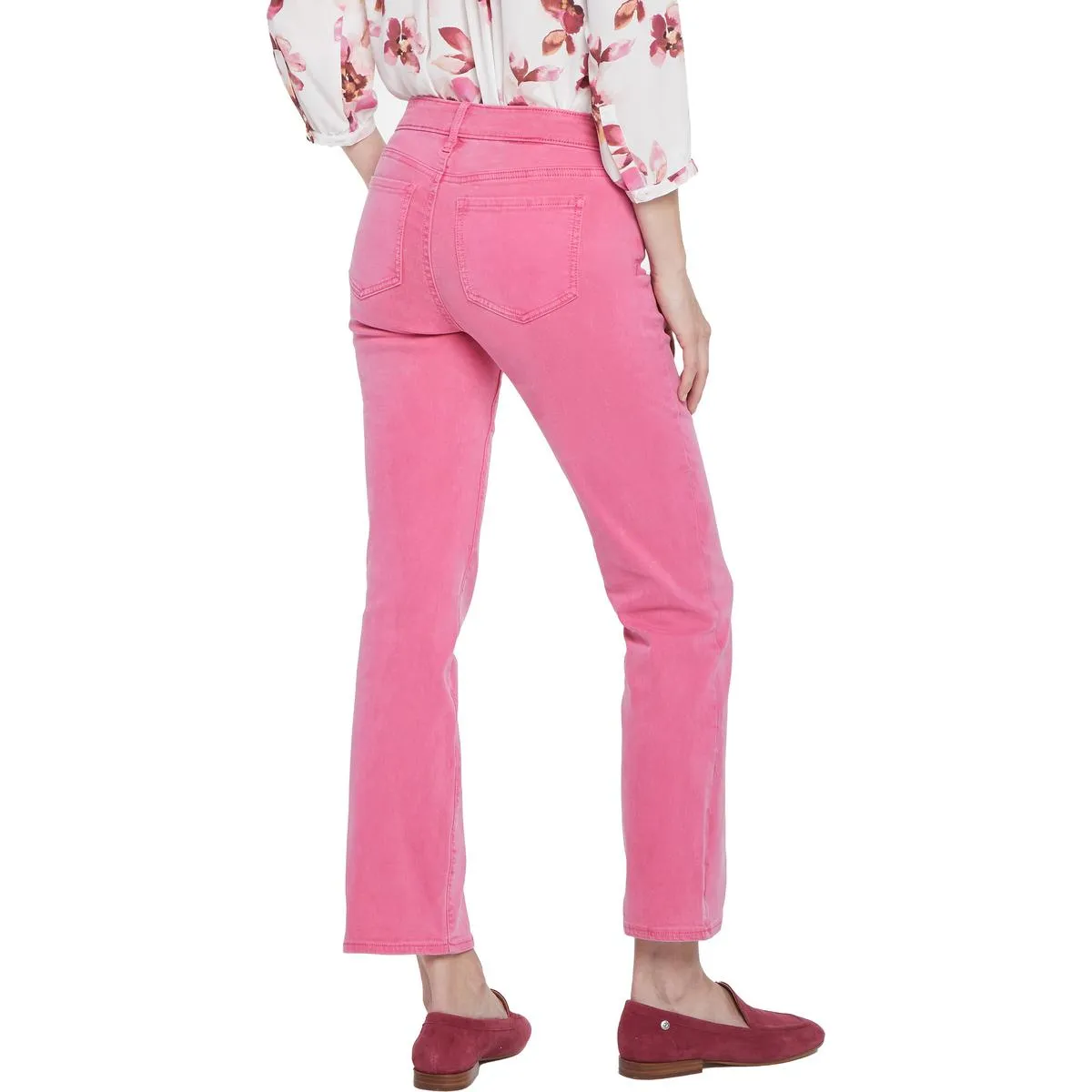 NYDJ Womens Marilyn Mid-Rise Ankle Straight Leg Jeans