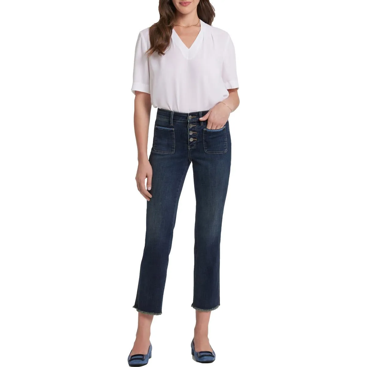 NYDJ Womens Marilyn Pocket Denim Ankle Jeans