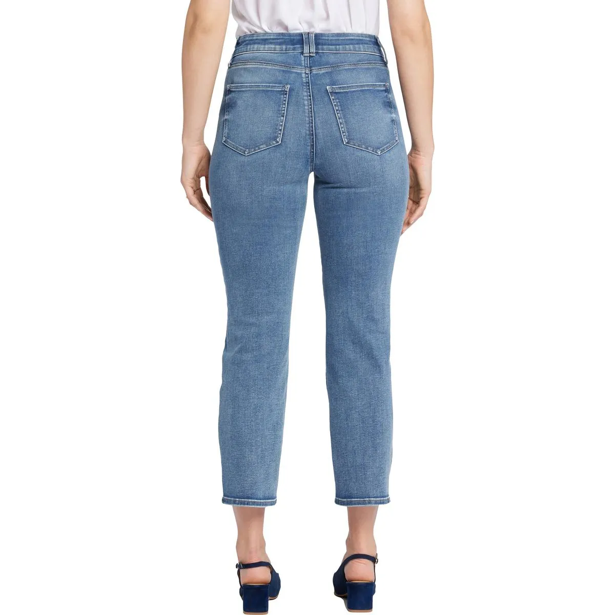 NYDJ Womens Marilyn Pocket Denim Straight Leg Jeans