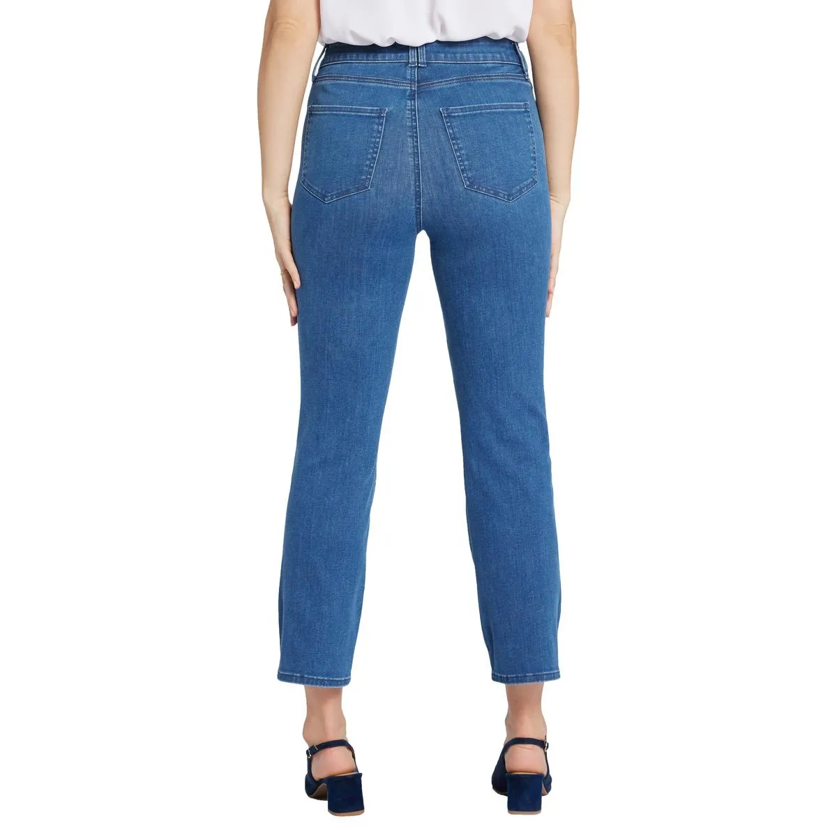 NYDJ Womens Marilyn Pocket Denim Straight Leg Jeans