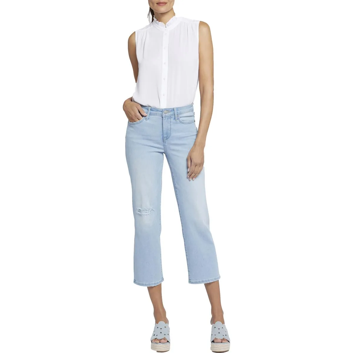 NYDJ Womens Piper Relaxed Denim Cropped Jeans