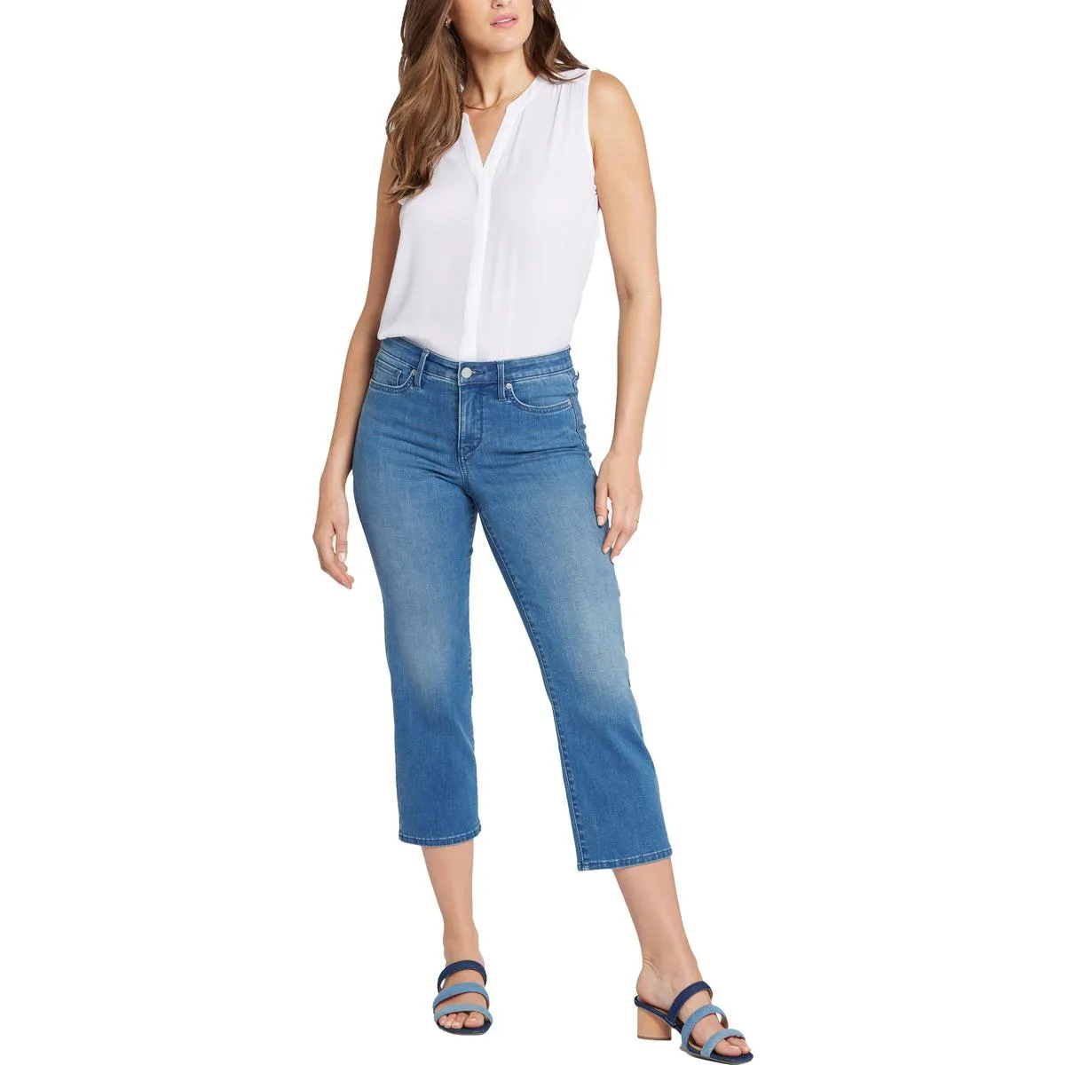 NYDJ Womens Piper Relaxed Denim Cropped Jeans