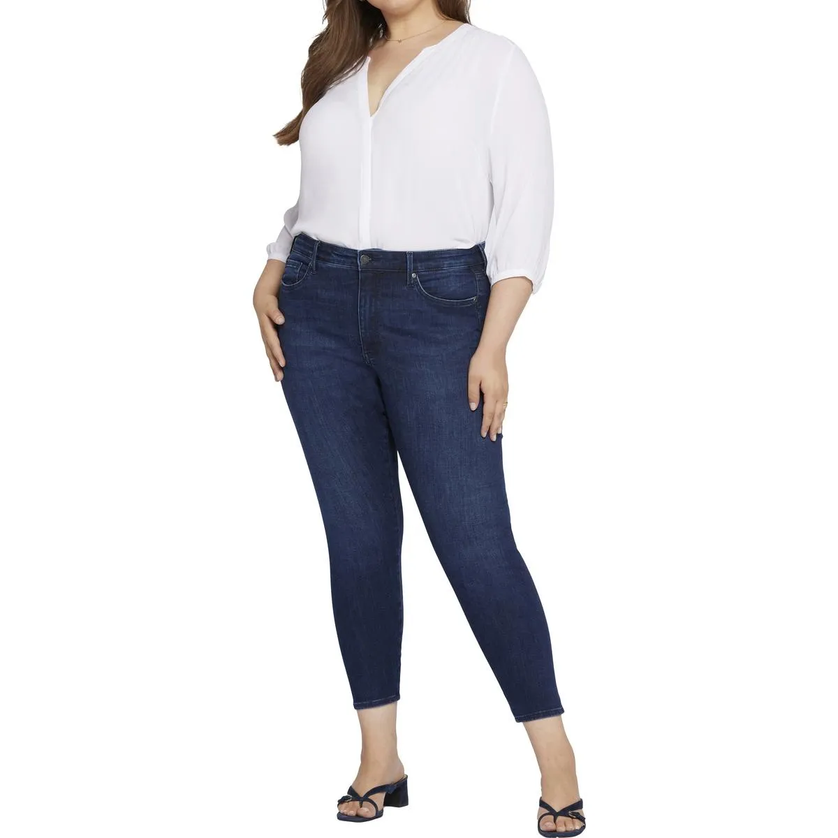 NYDJ Womens Plus Ami Seamless Cotton Skinny Jeans