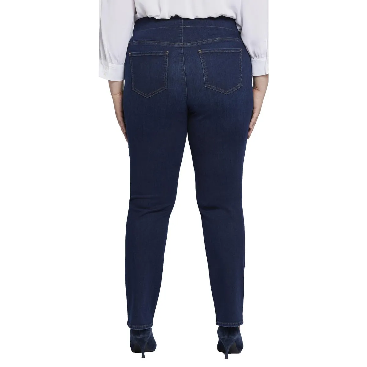NYDJ Womens Plus Bailey Tummy Slimming Denim Straight Leg Jeans