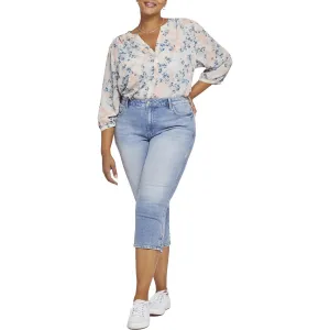 NYDJ Womens Plus Chloe Crop Denim Capri Jeans