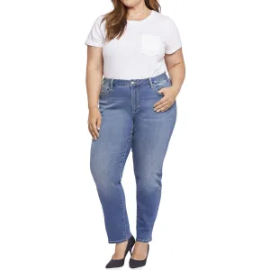 NYDJ Womens Plus Emma Stretch Denim Slim Jeans