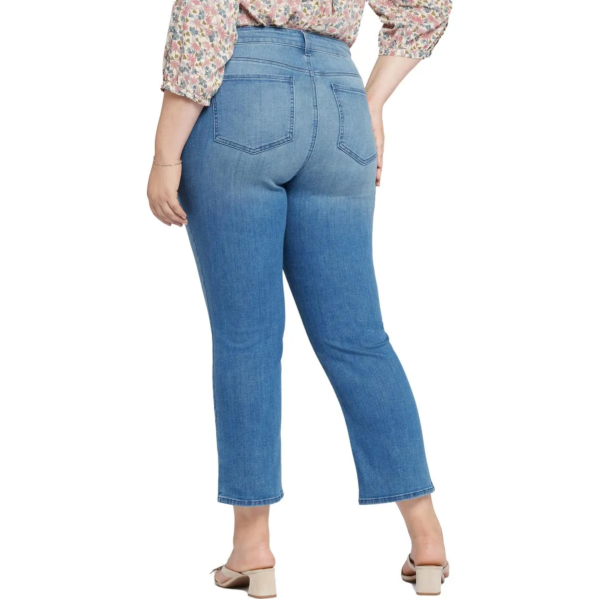 NYDJ Womens Plus Marilyn Pocket Cotton Ankle Jeans