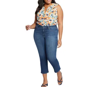 NYDJ Womens Plus Marilyn Pocket Cotton Ankle Jeans