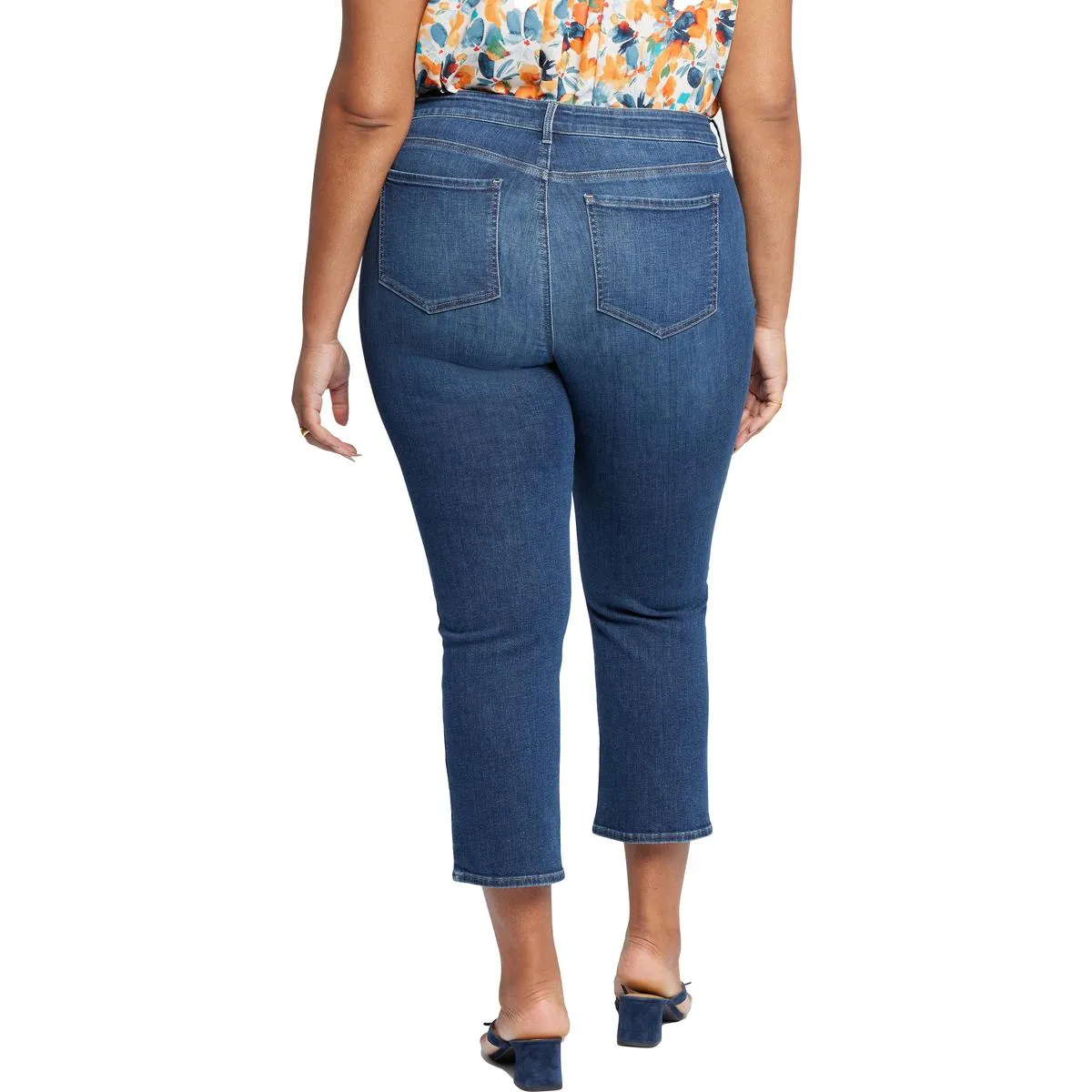 NYDJ Womens Plus Marilyn Pocket Cotton Ankle Jeans