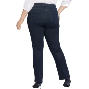NYDJ Womens Plus Marilyn Stretch Denim Straight Leg Jeans
