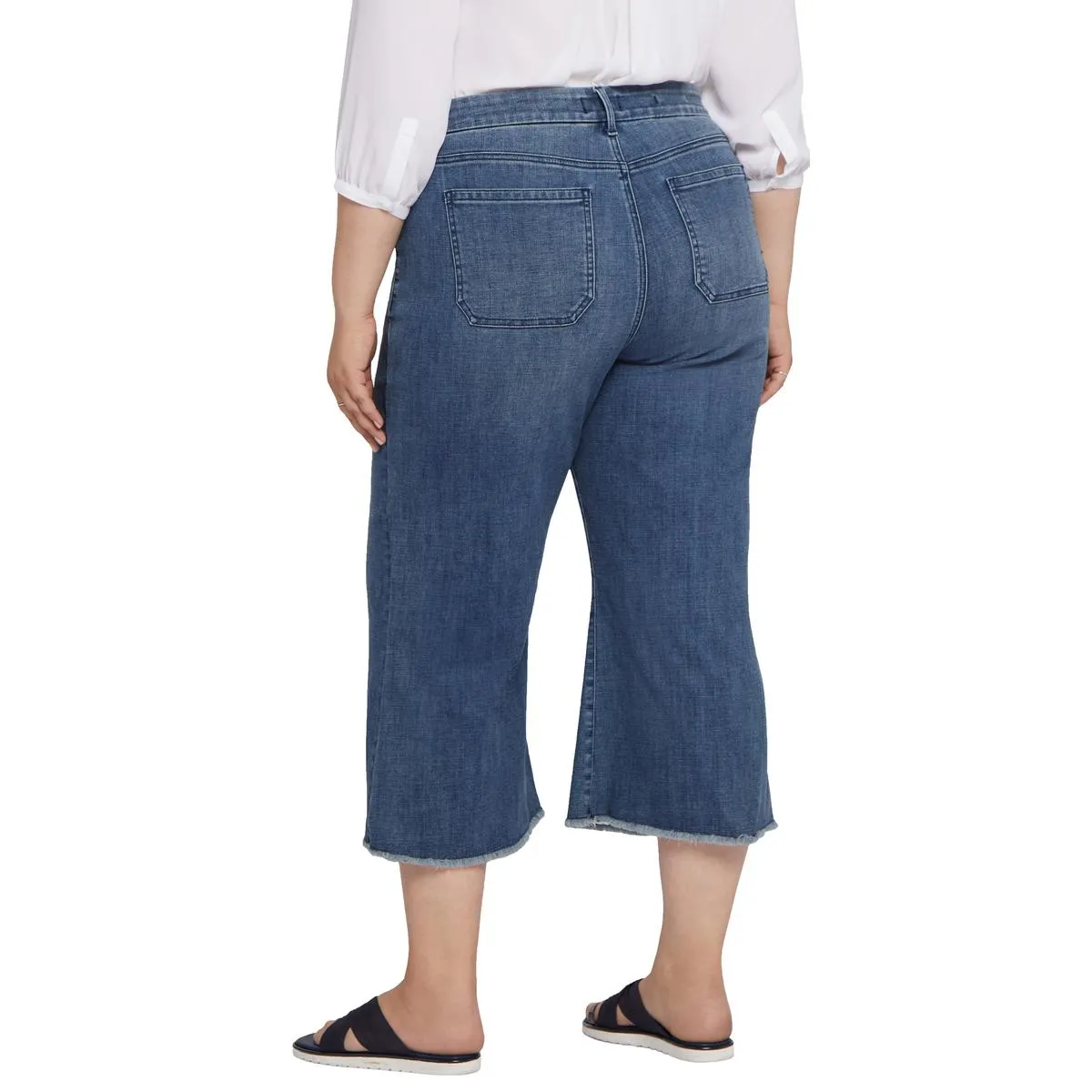 NYDJ Womens Plus Patchie Major High-Waist Cotton Capri Jeans