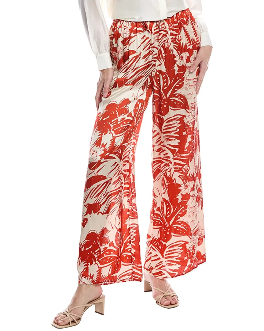 Onia Wide Leg Drawstring Silk-Blend Pant