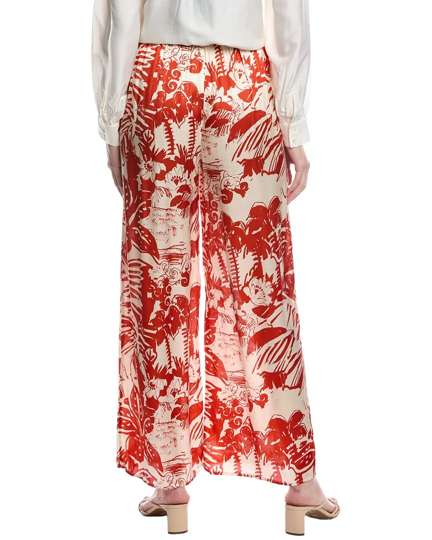 Onia Wide Leg Drawstring Silk-Blend Pant
